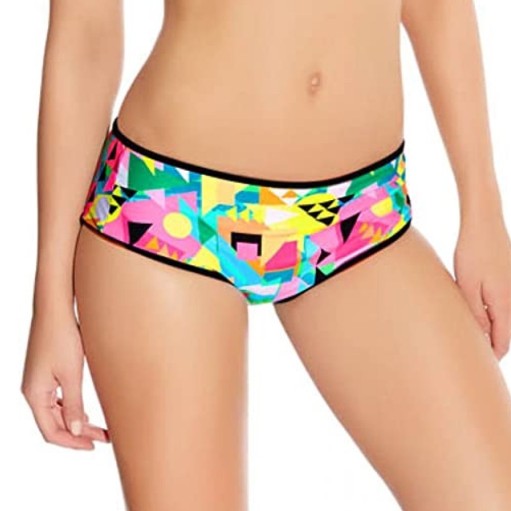 Freya Tribal Trax Bikini Hipster Swim Bottom in Neon